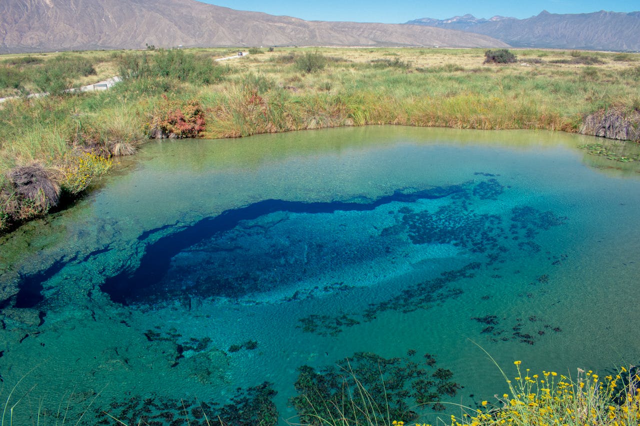 hero-img-01 Discover the vibrant turquoise waters of Poza Azul, a natural oasis in Coahuila, Mexico.